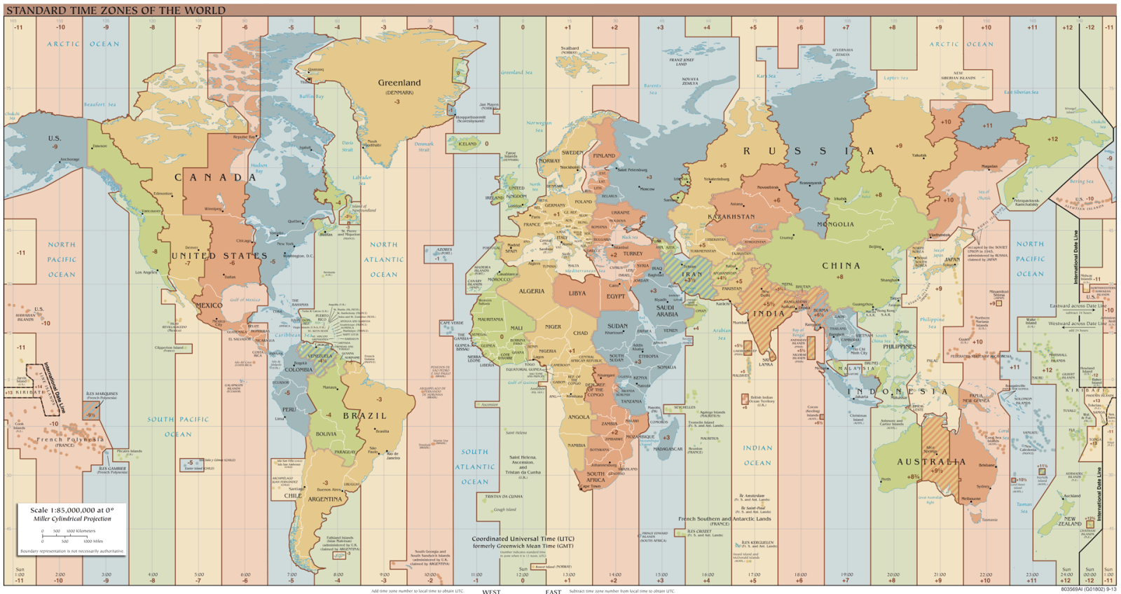 World Time Zones Map